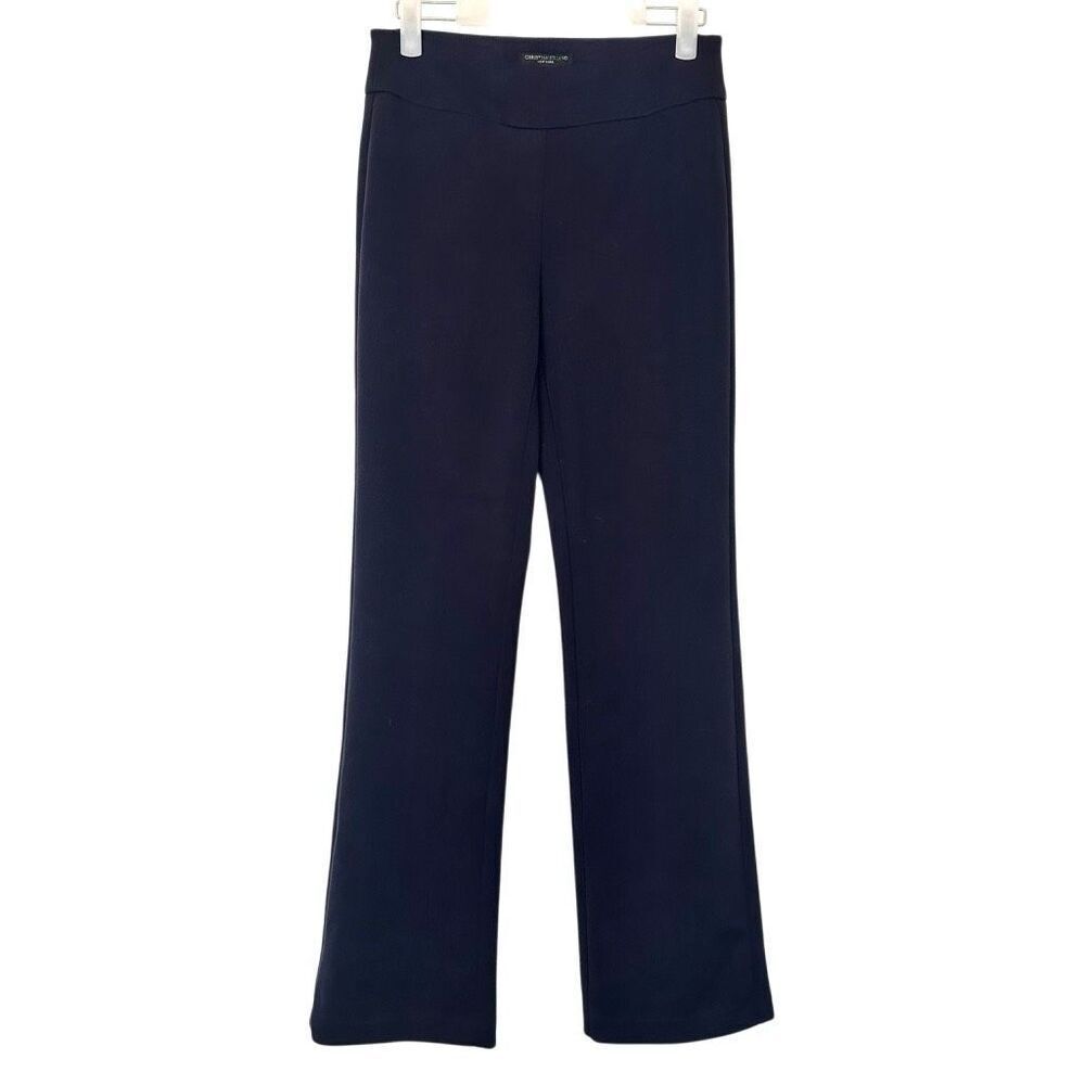 Christian Siriano New York Elastic Waistband Straight Leg Trouser Pants Black XS